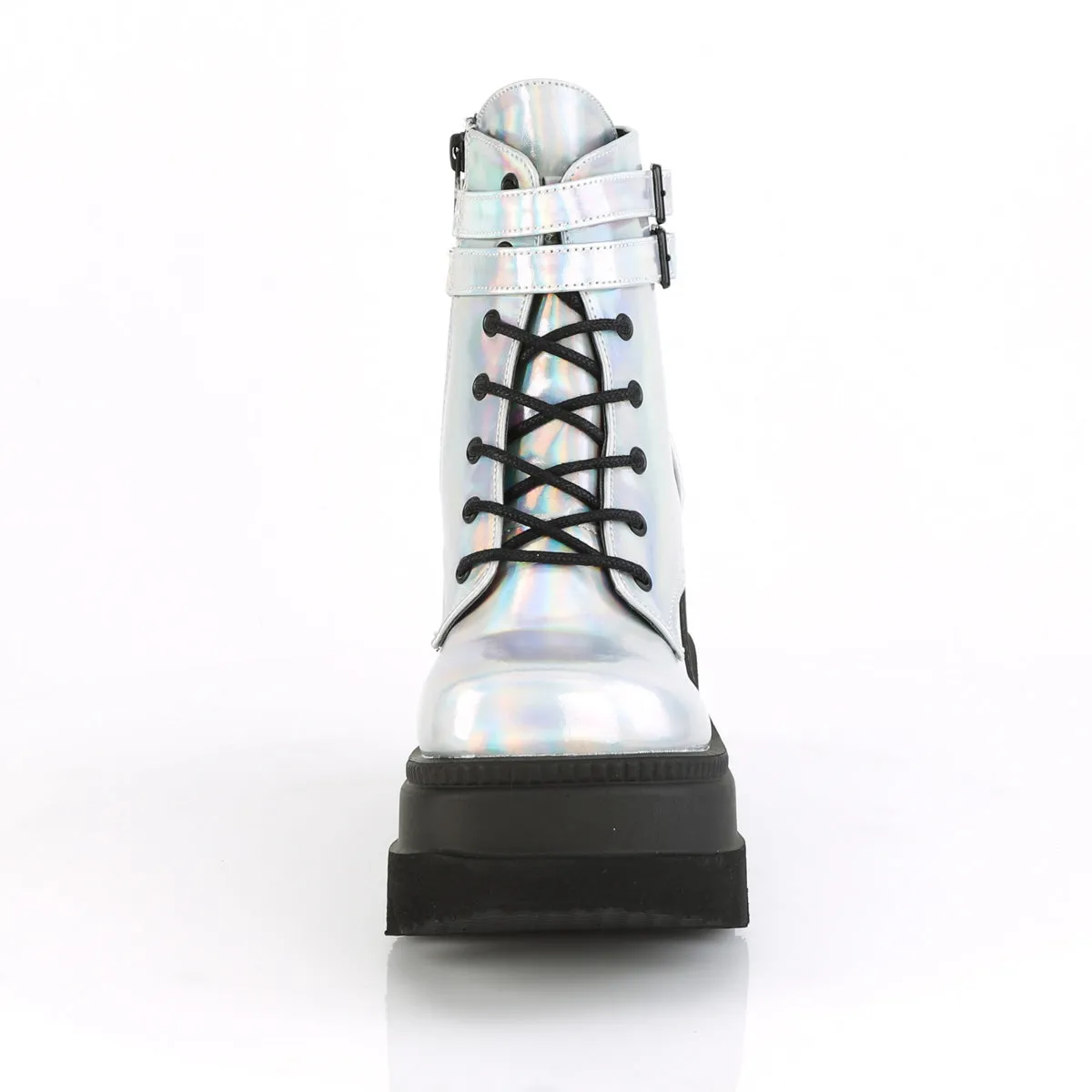 4 Inch Wedge Platform SHAKER-52 Silver Hologram