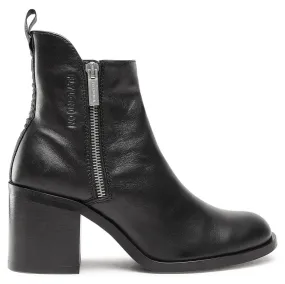 Ader912Fly Leather Zip Up Women's Block Heel Boots