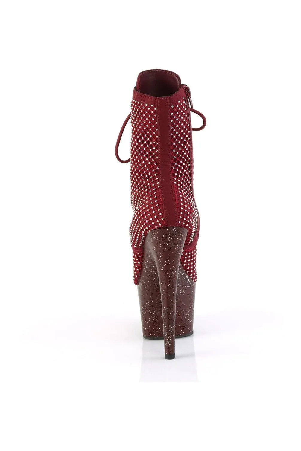 ADORE-1020RM Burgundy Faux Suede Ankle Boot