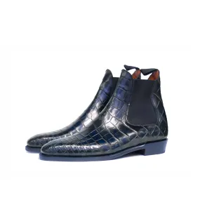 Alki Redux - MTO - Genuine Crocodile - Blue Patina - LPB Last - Single Leather Sole