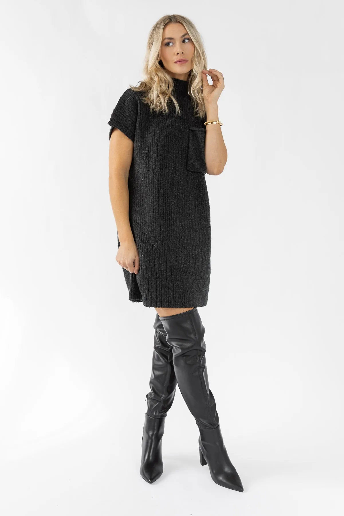 Autumn Ease Black Sweater Dress - Final Sale