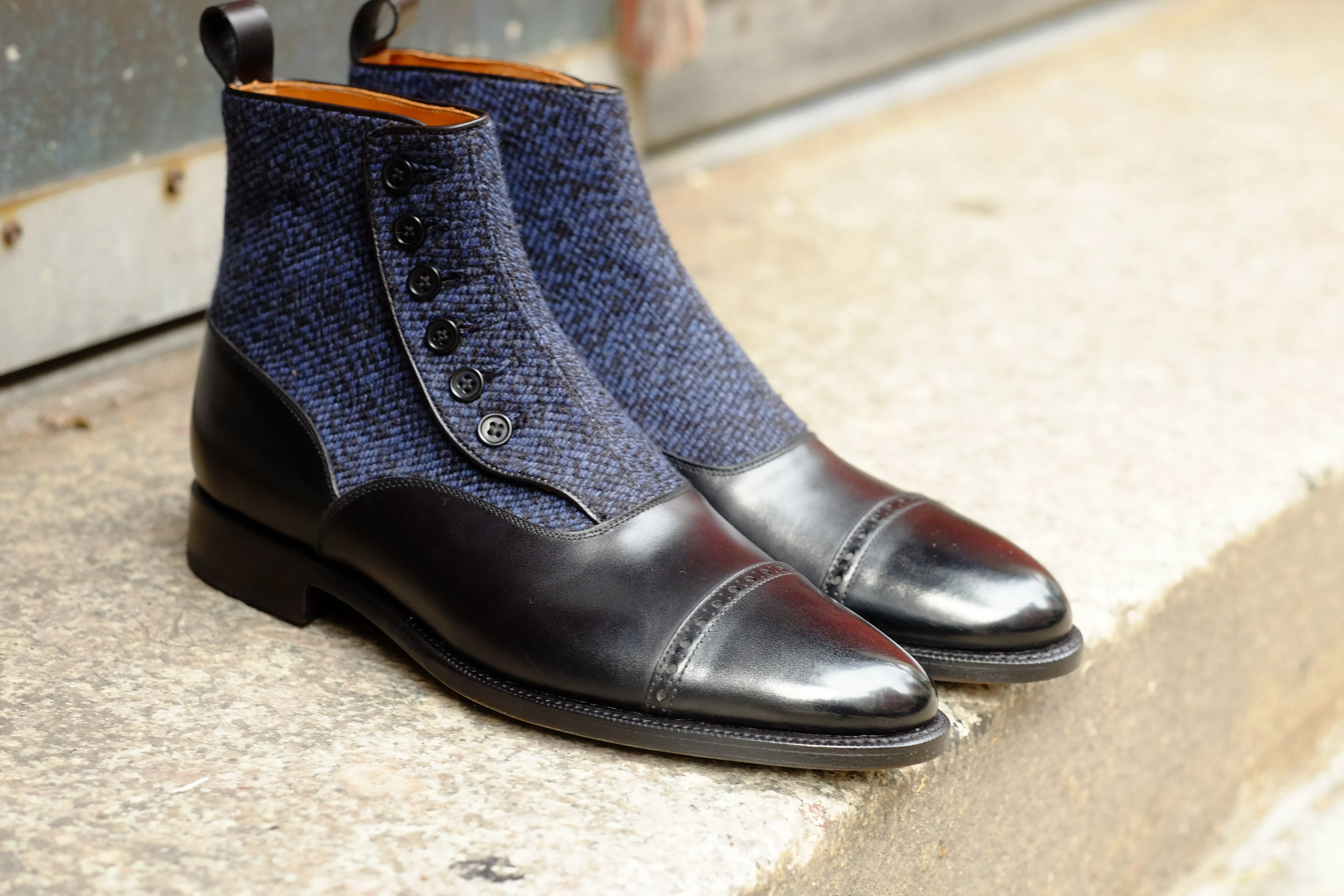 Carkeek - MTO - Black Calf / Blue Poulsbo - TMG Last - Single Leather Sole