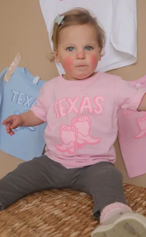 charlie southern: texas pink boots kids tee