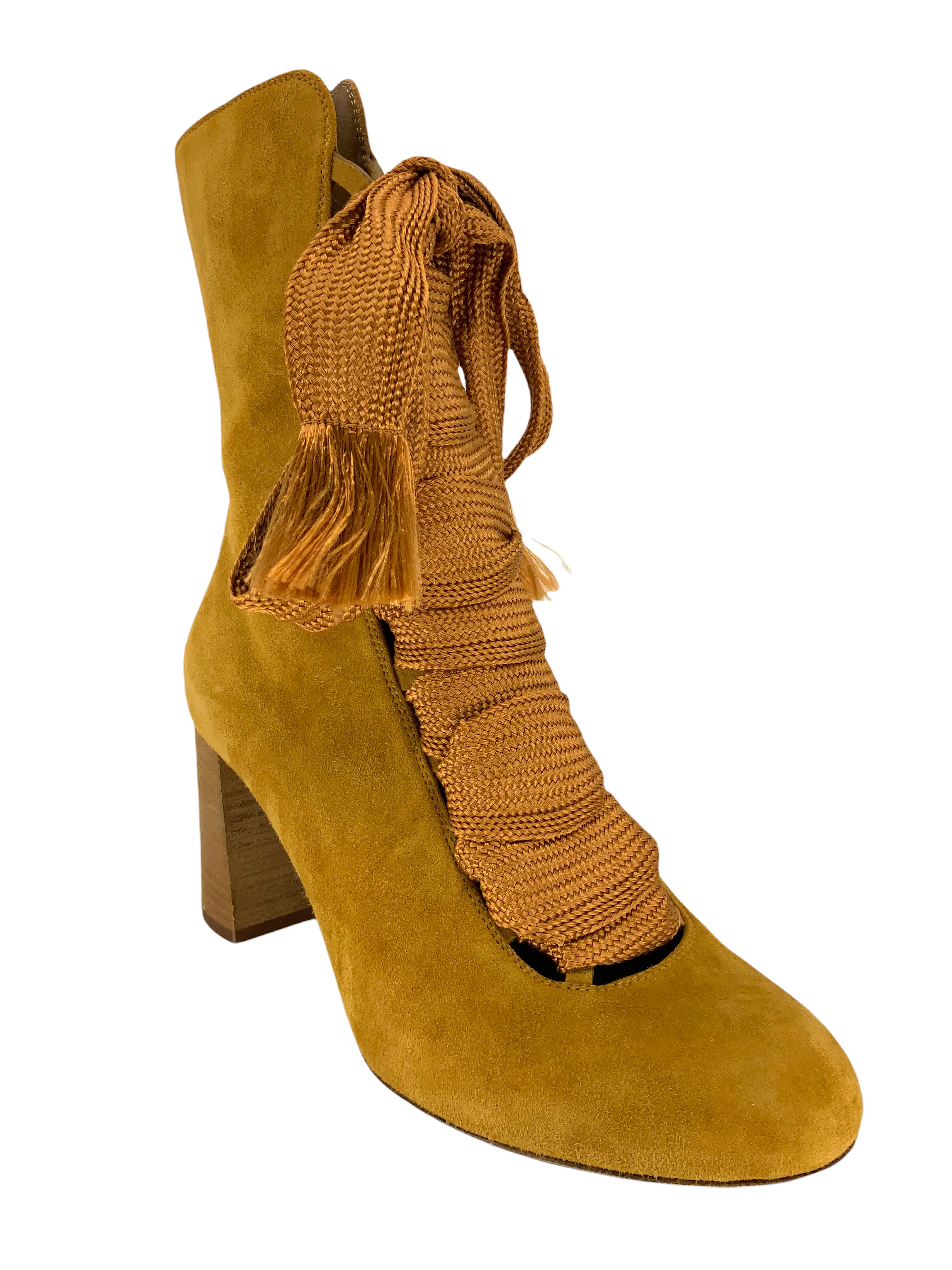 Chloe Harper Lace-up Suede Ankle Boots Size 7.5