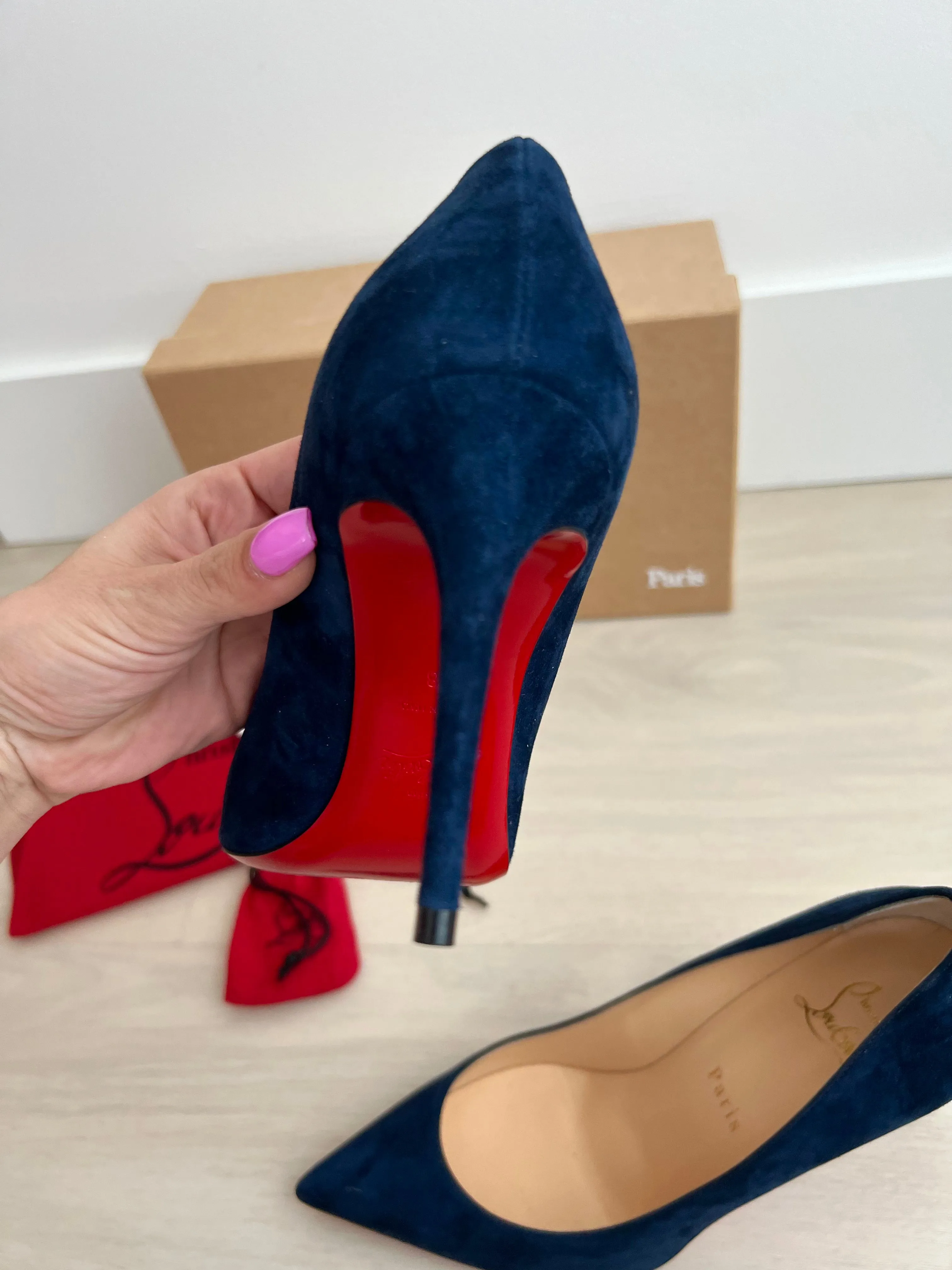 Christian Louboutin Kate 85 Veau Velour Heels