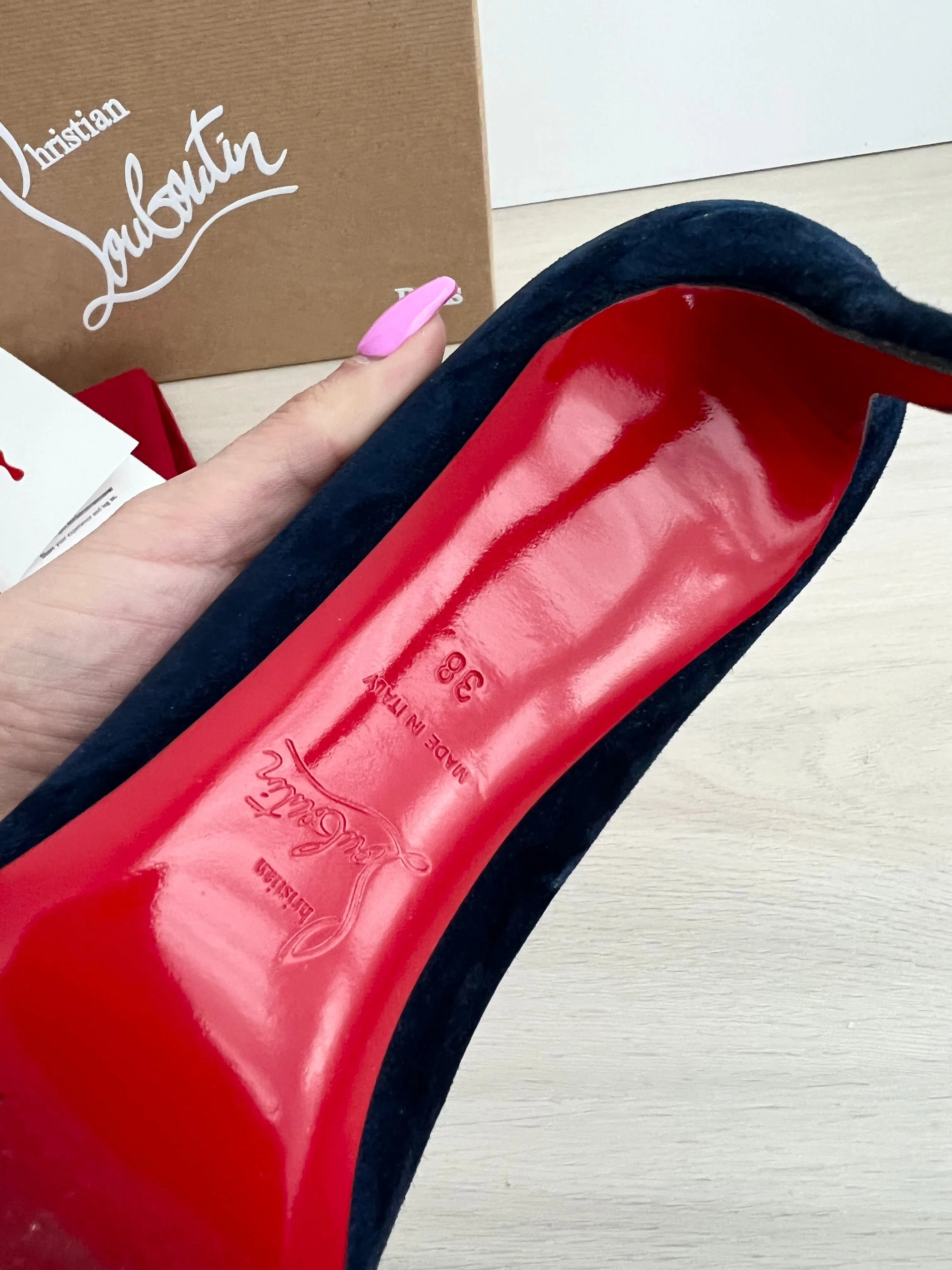 Christian Louboutin Kate 85 Veau Velour Heels