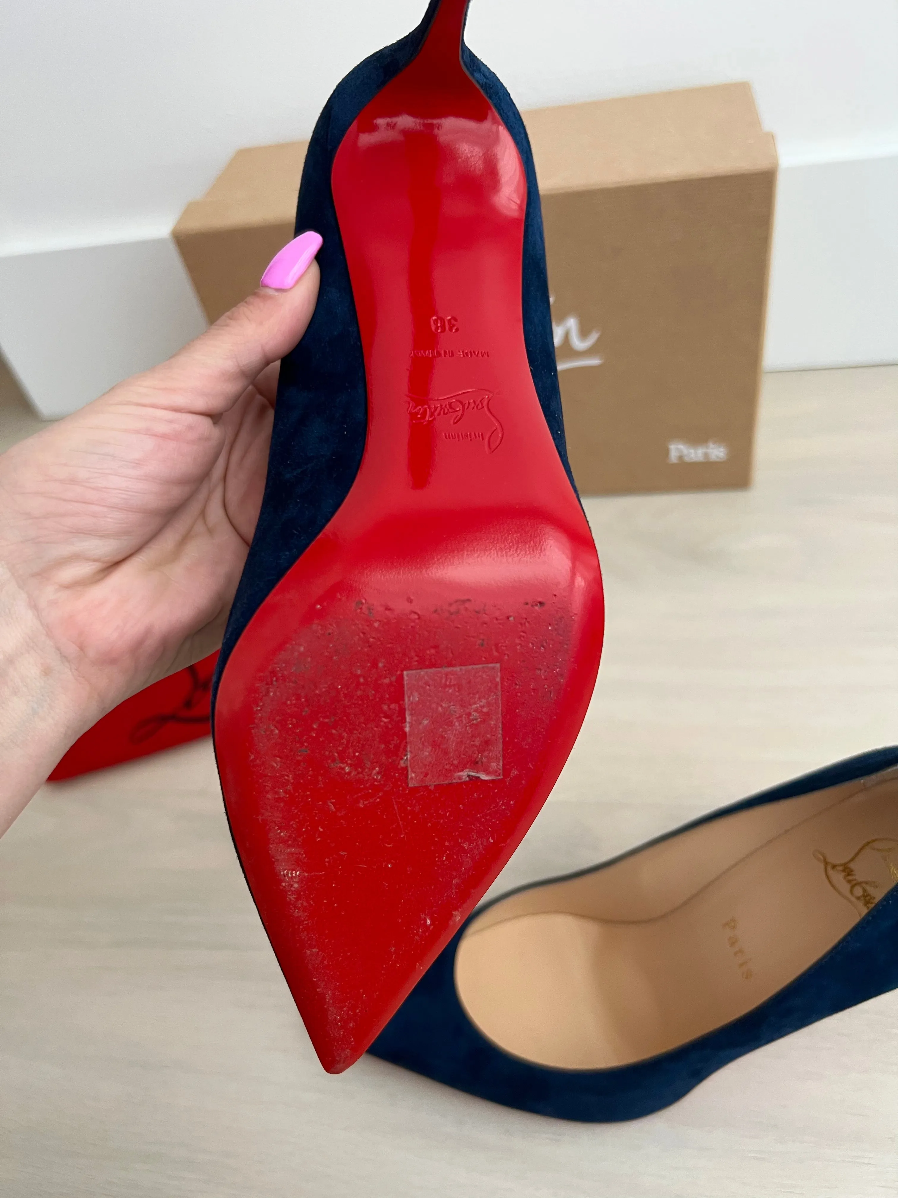 Christian Louboutin Kate 85 Veau Velour Heels