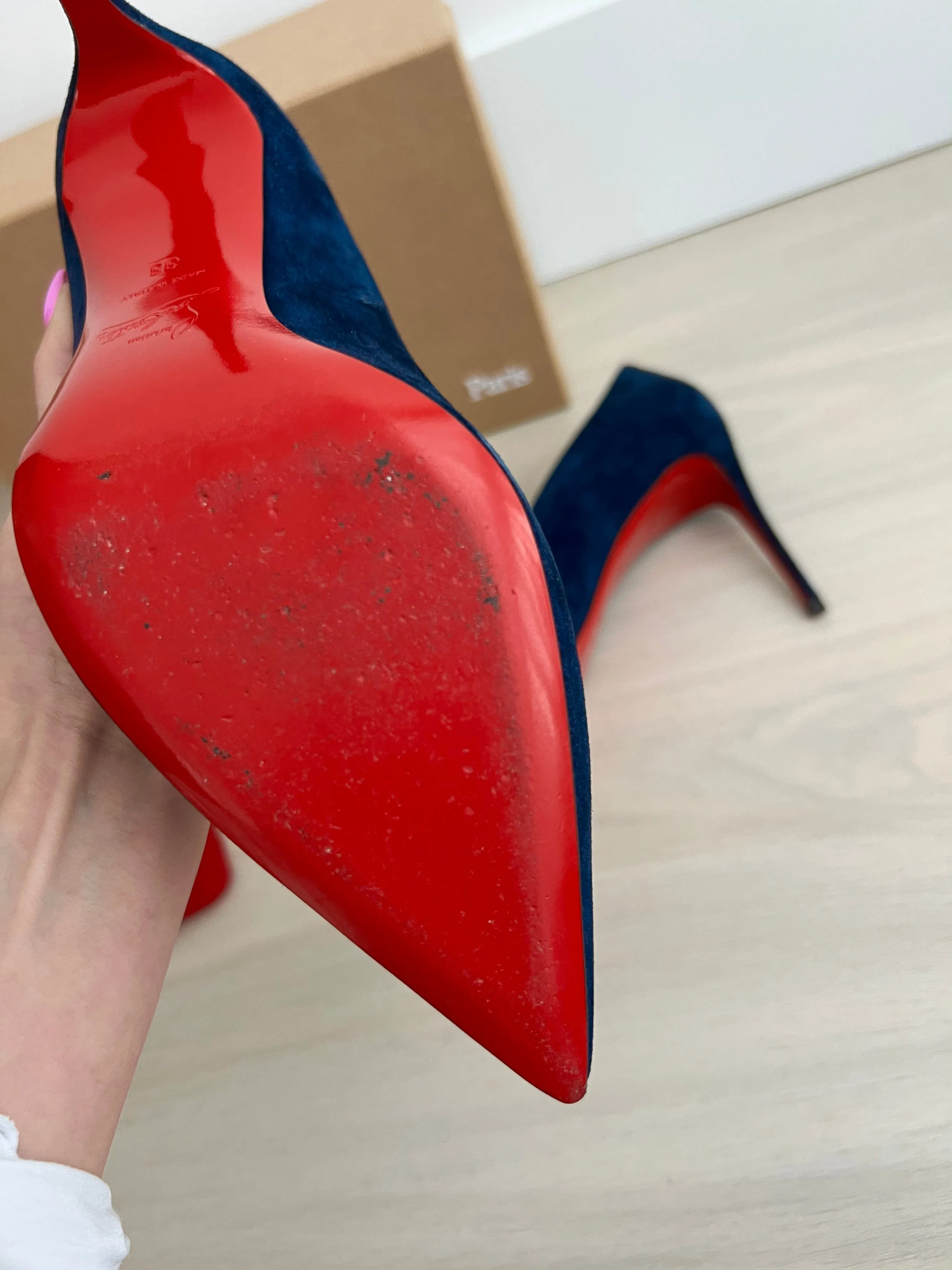 Christian Louboutin Kate 85 Veau Velour Heels