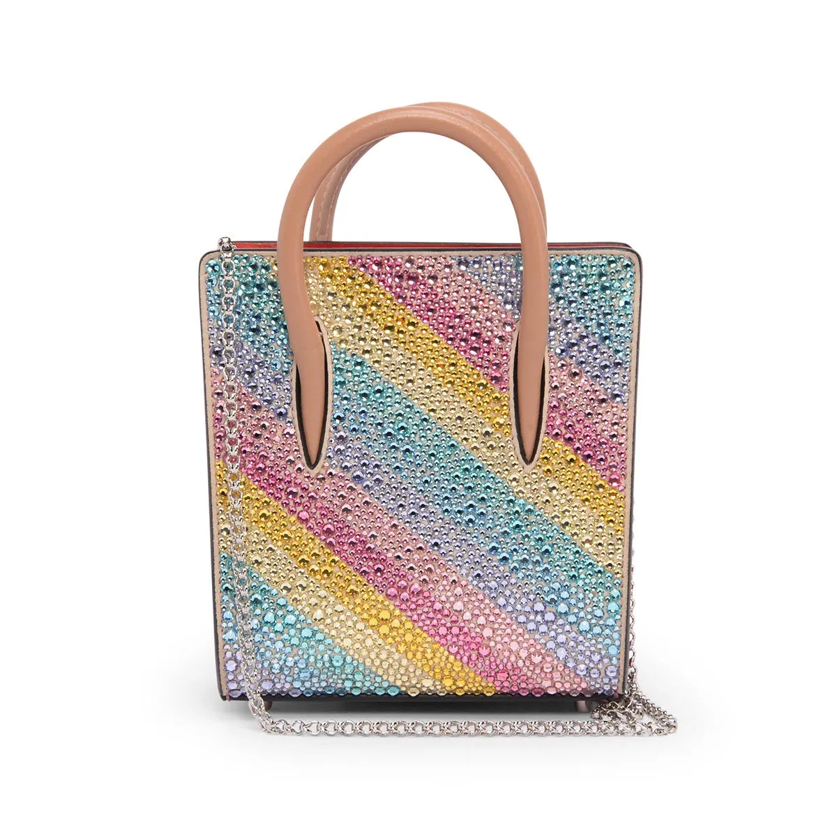 Christian Louboutin Rainbow Strass Crystal Nano Paloma Tote