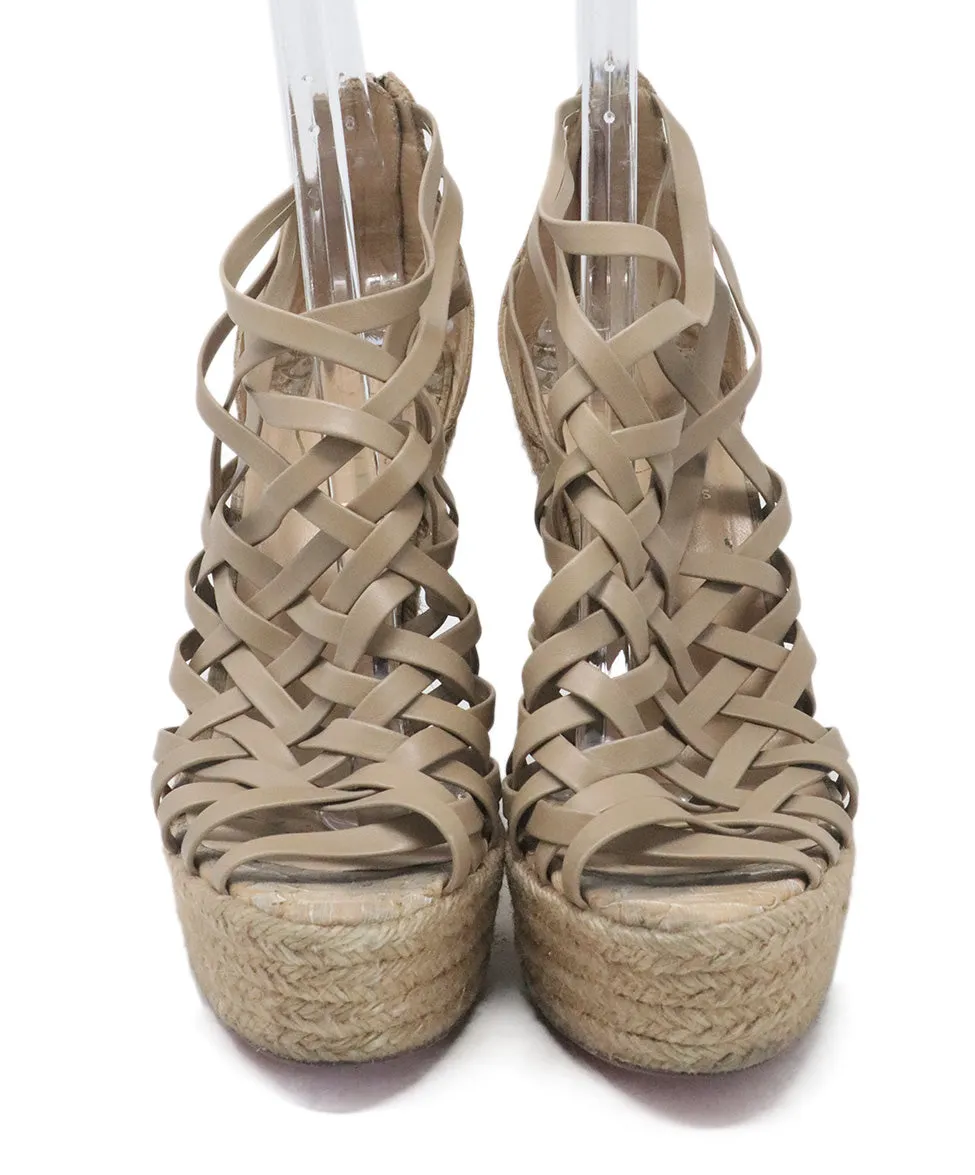 Christian Louboutin Tan Leather Espadrilles sz 10