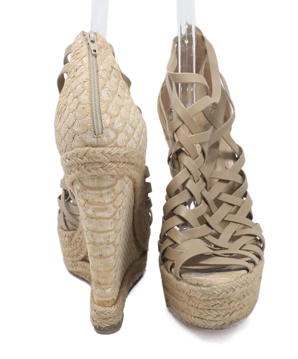 Christian Louboutin Tan Leather Espadrilles sz 10