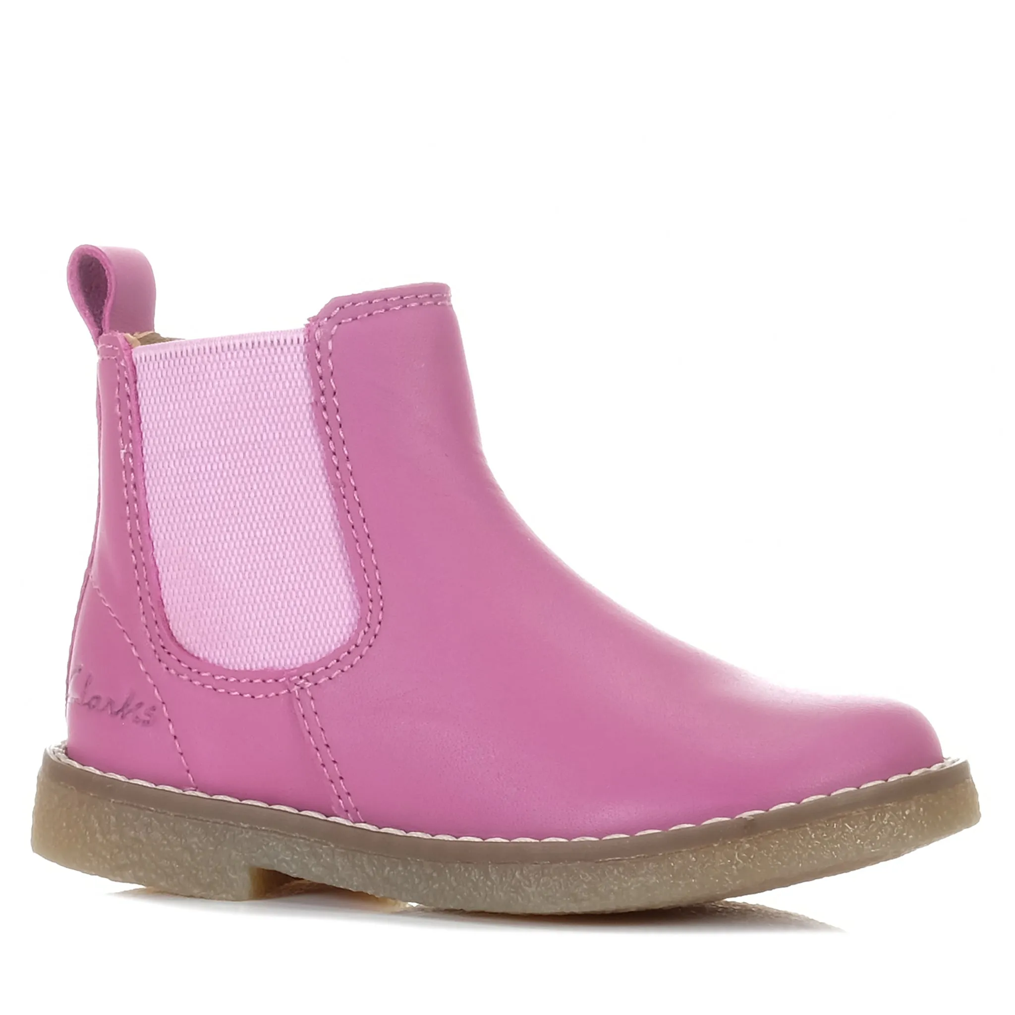 Clarks Chelsea II Jnr Dark Mauve Leather