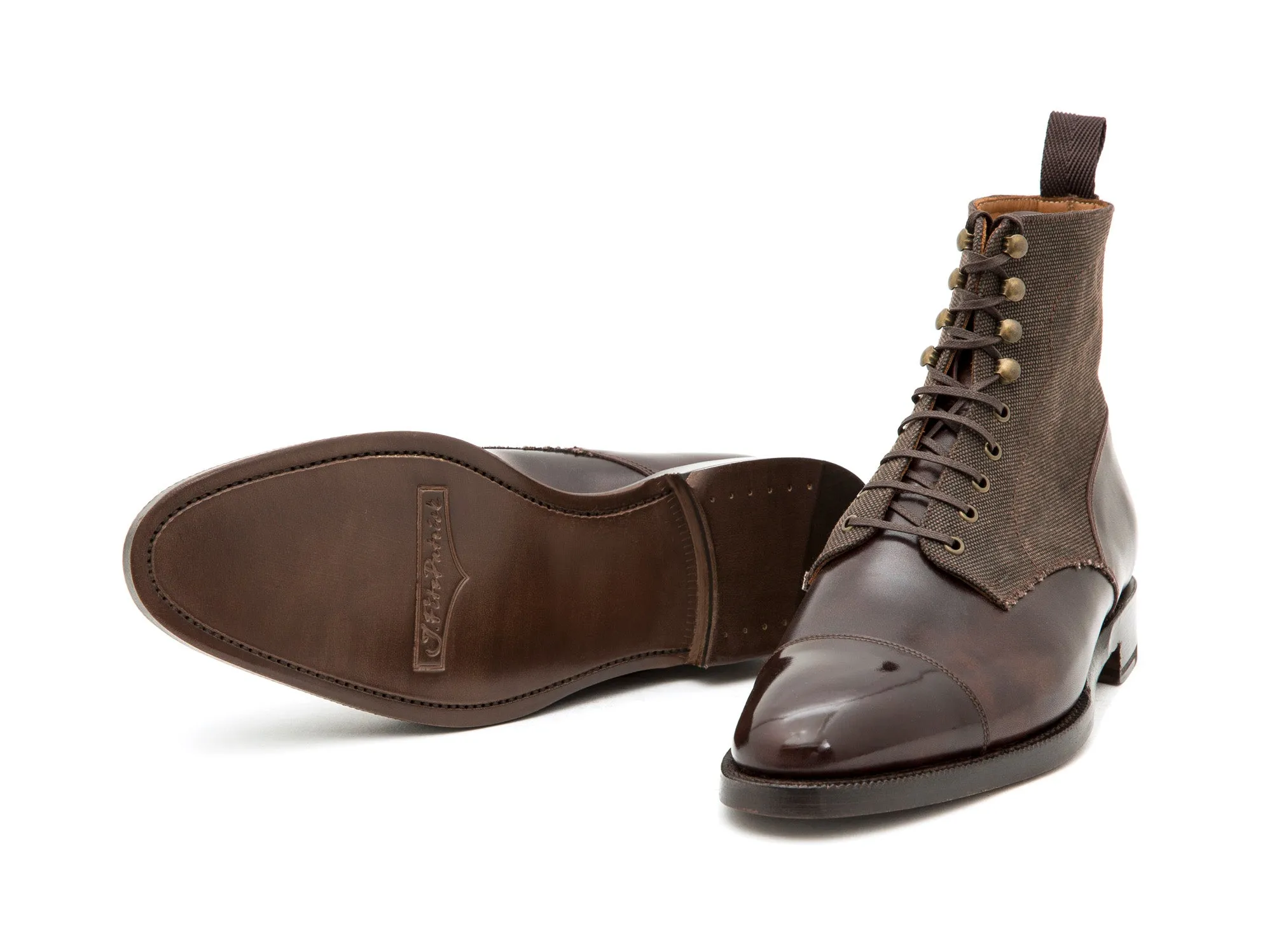 Delridge - MTO - Dark Brown Museum Calf / Military Canvas - TMG Last - Double Leather Sole