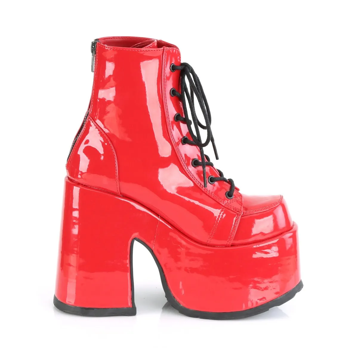 Demonia CAMEL-203 | Red Patent Leather Ankle Boots