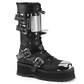 Demonia GRAVEDIGGER-250 | Black Vegan Leather Unisex Boots