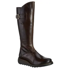 Fly London Womens Boots MOL 2 Wedge Knee High Leather - UK 7