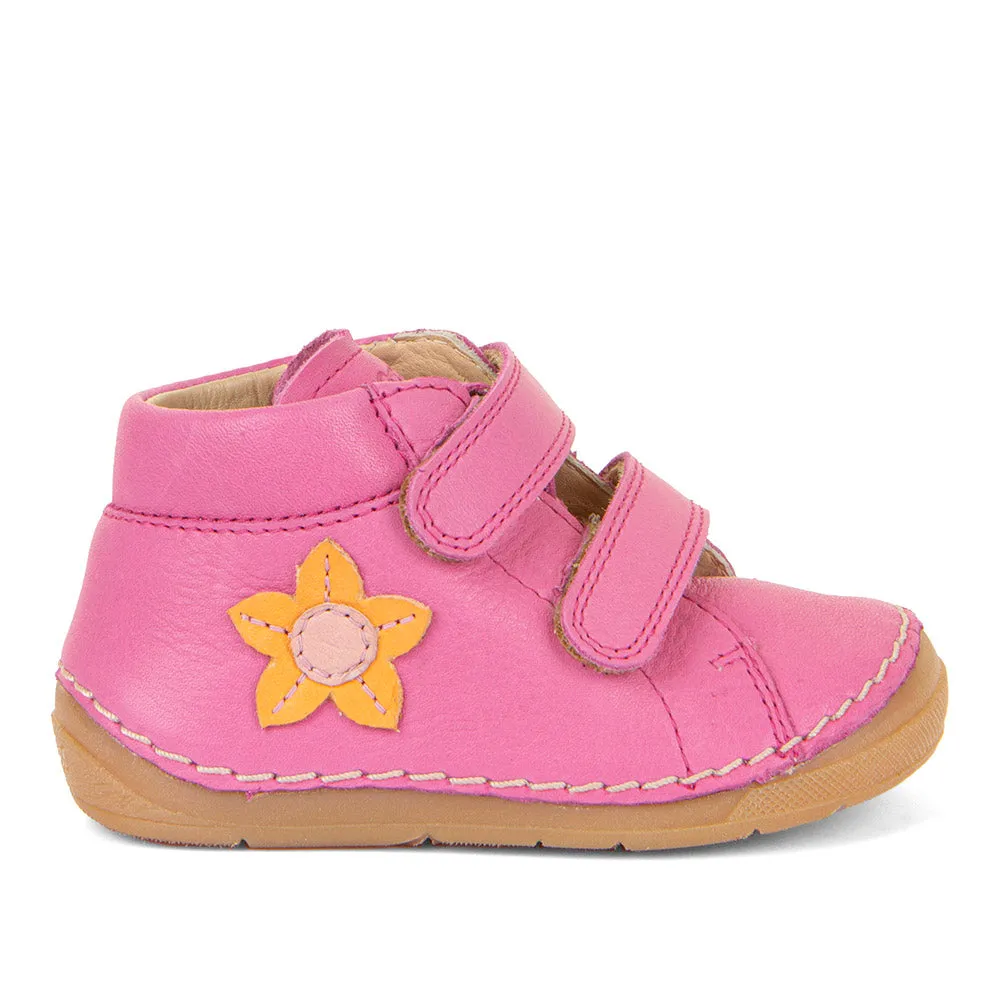 Froddo Paix Velcro Fuchsia Ankle Boots With Flower Detail