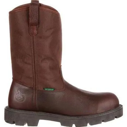 Georgia Men's Homeland Stl Toe WP Wellington Work Boot - Brown - G111