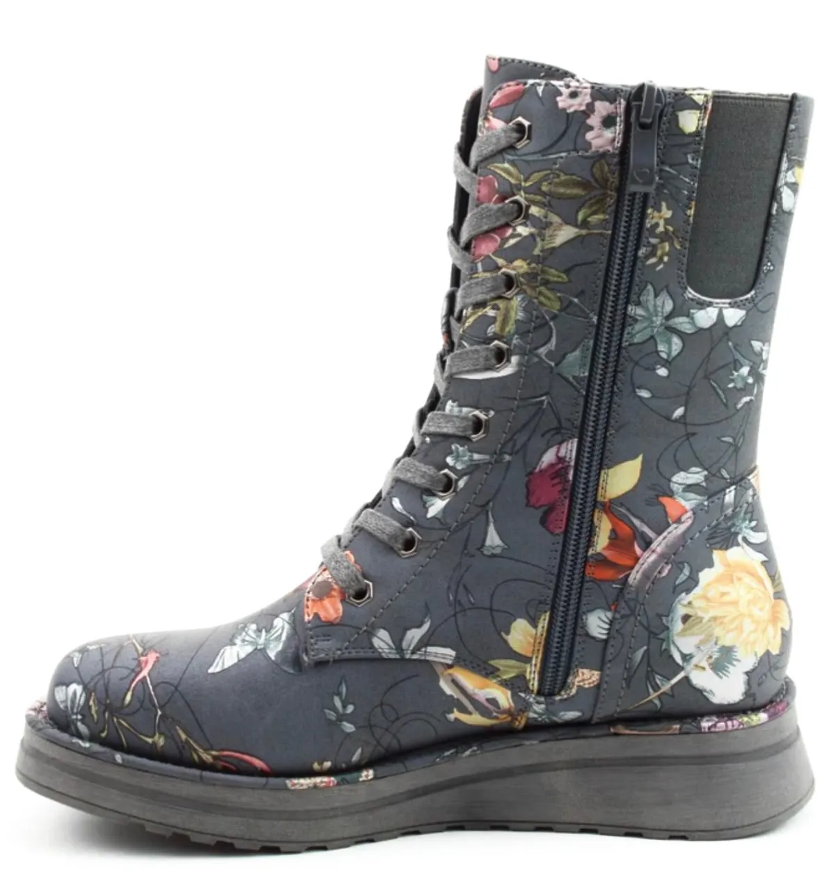 Heavenly Feet Martina Ladies Floral Print lace Up Boot