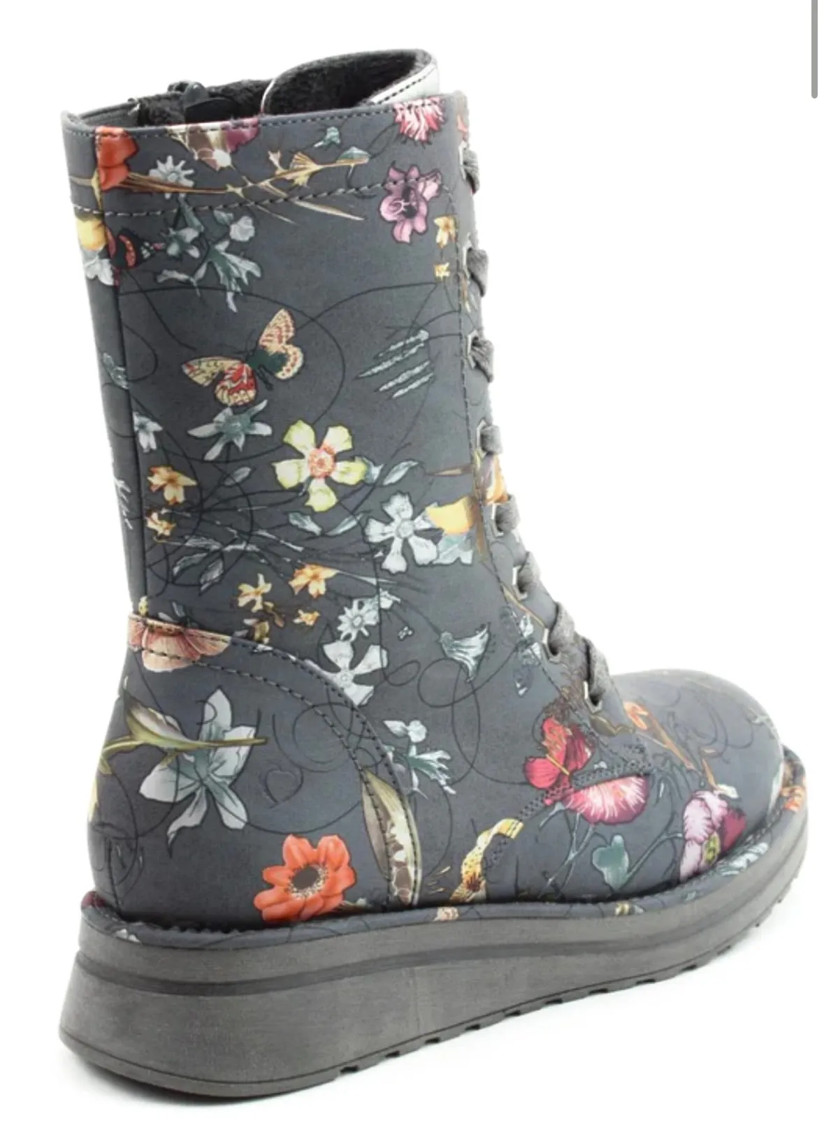 Heavenly Feet Martina Ladies Floral Print lace Up Boot