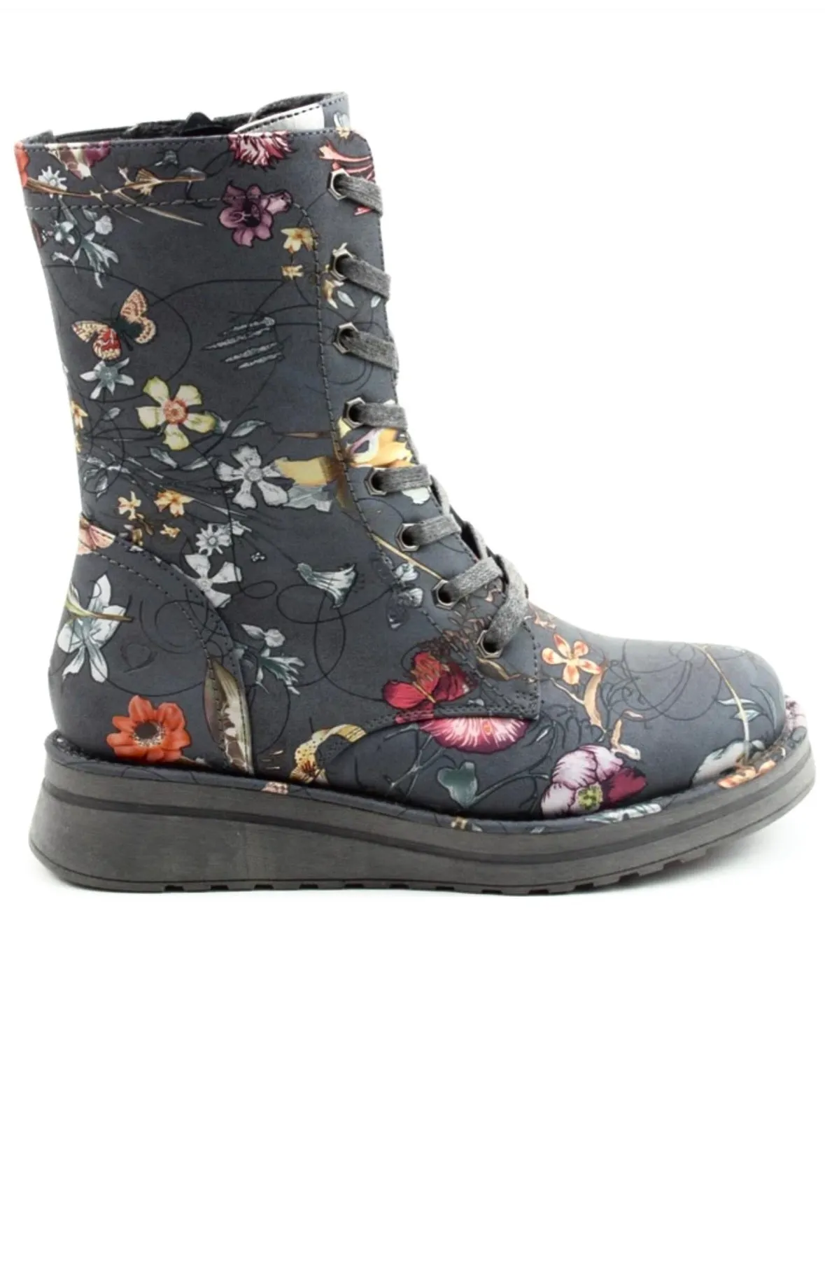 Heavenly Feet Martina Ladies Floral Print lace Up Boot