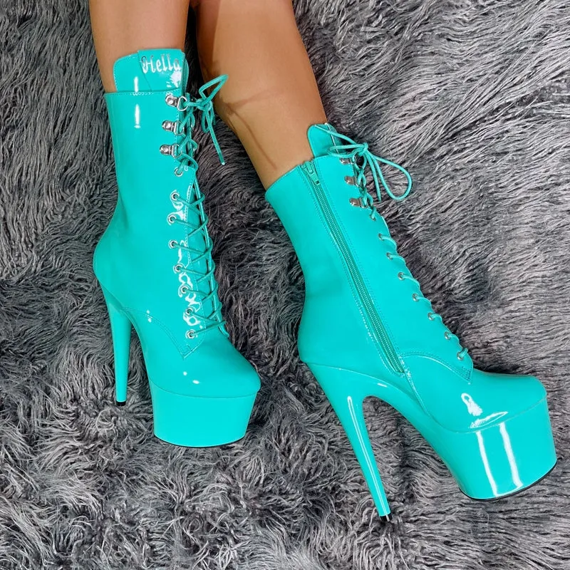 Hella Heels LipKit 7inch Boots - Minted