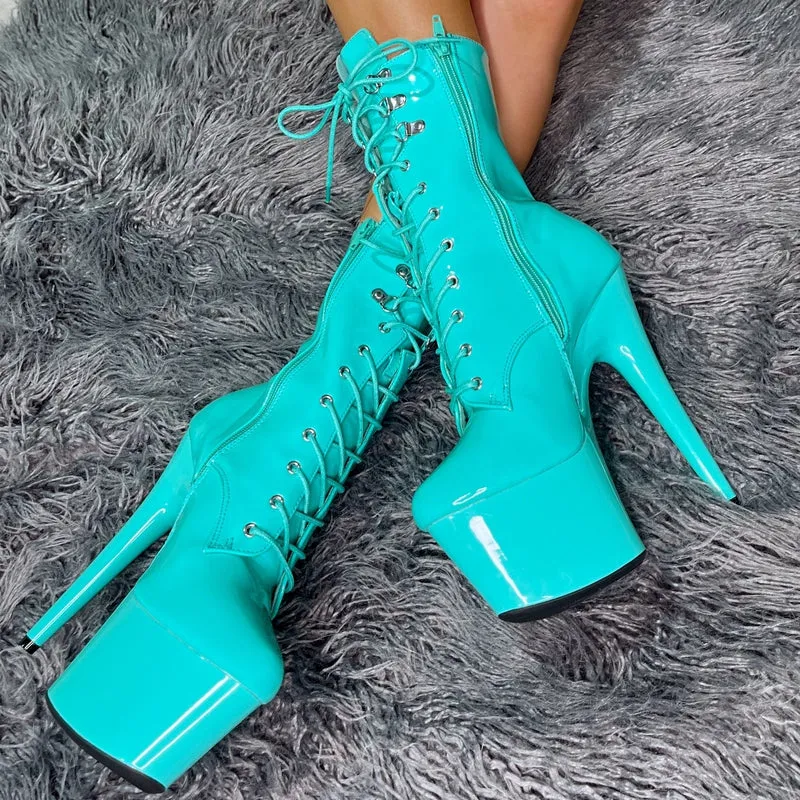 Hella Heels LipKit 7inch Boots - Minted