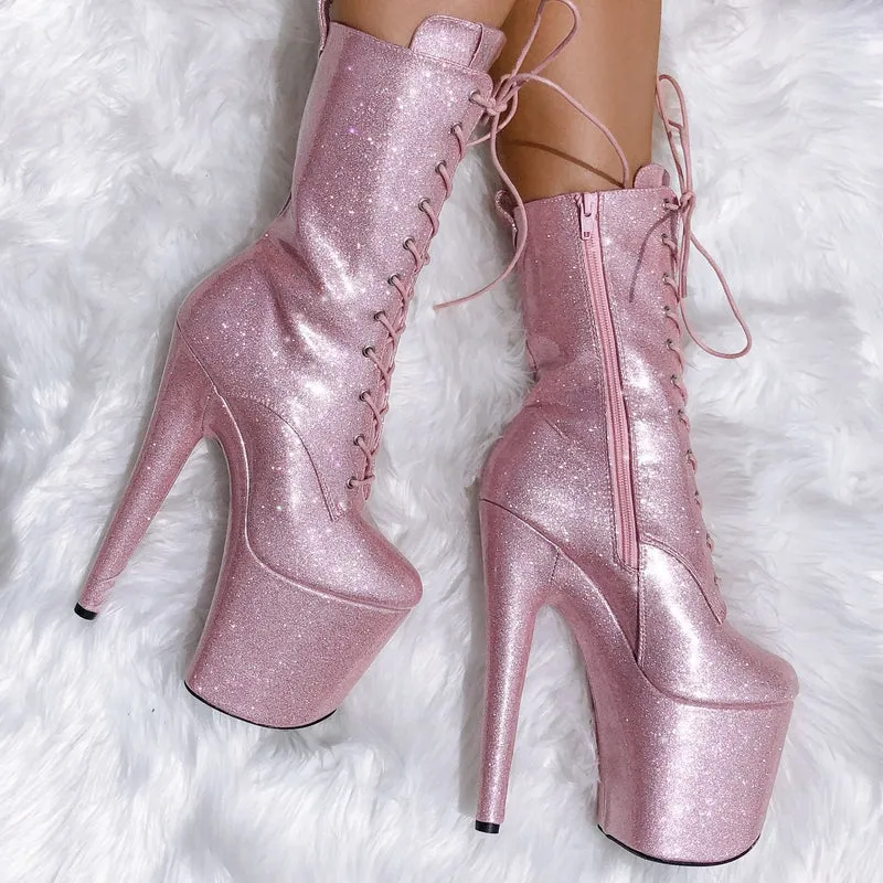 Hella Heels The Glitterati 8inch Boots - Sugarbaby