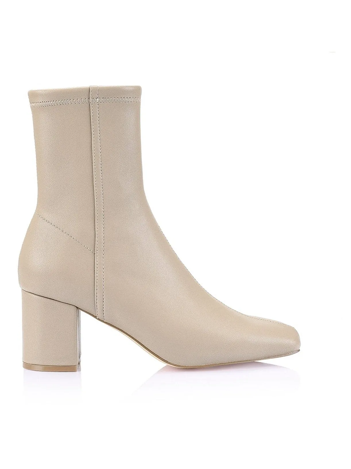 Juan II Sock Boots - Nude Stretch Kid Leather