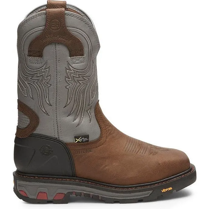 Justin Men's Tanker 11 Steel Toe Western Work Boot -Brown- WK2102