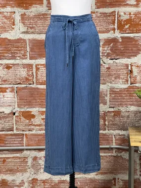 Liverpool Cullotte Pant in Indigo Stripe