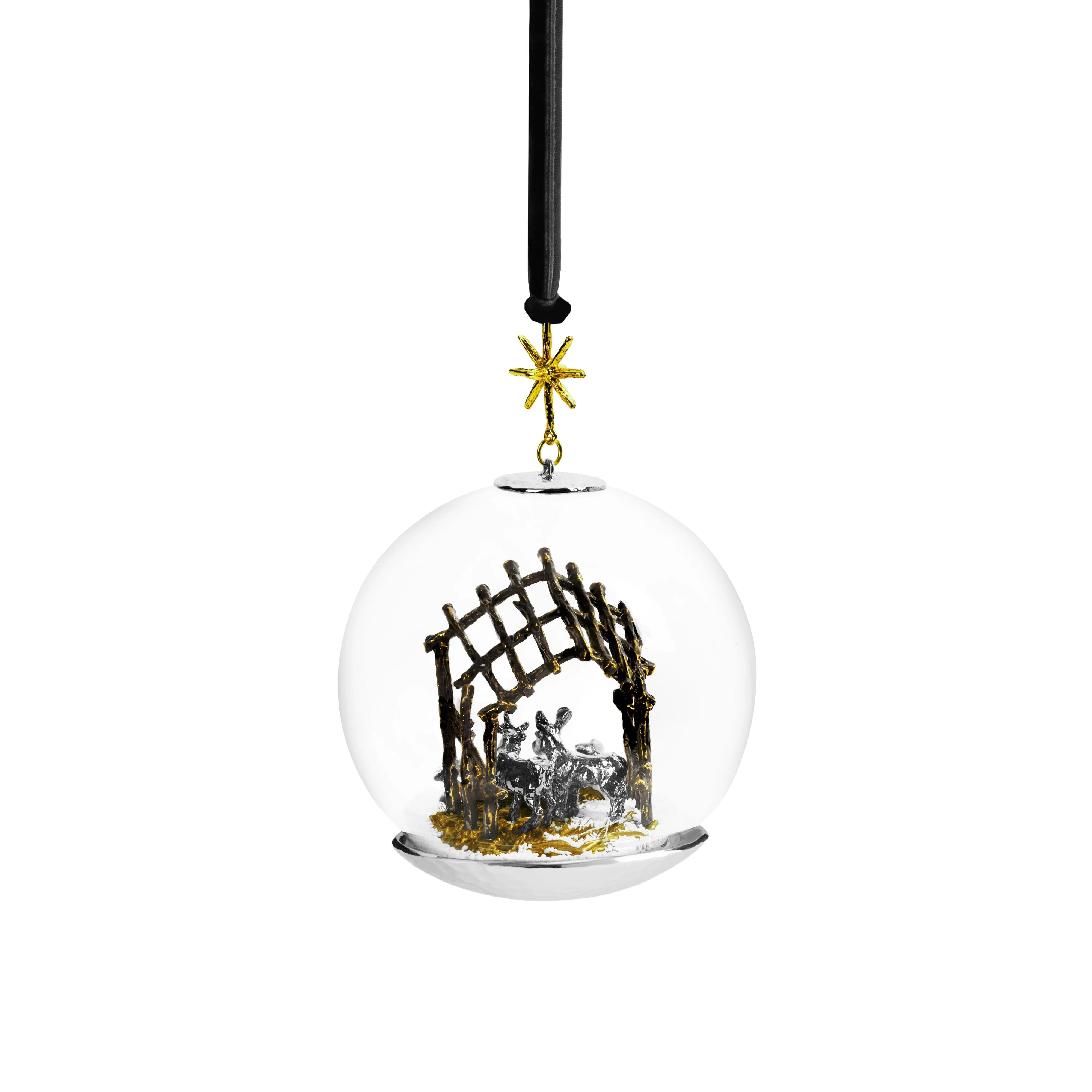 Manger Snow Globe Ornament