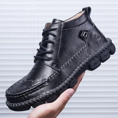 New Autumn Winter Cow Leather Men's Boots