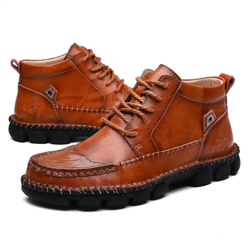 New Autumn Winter Cow Leather Men's Boots