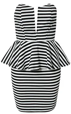 Peplum Striped Dress