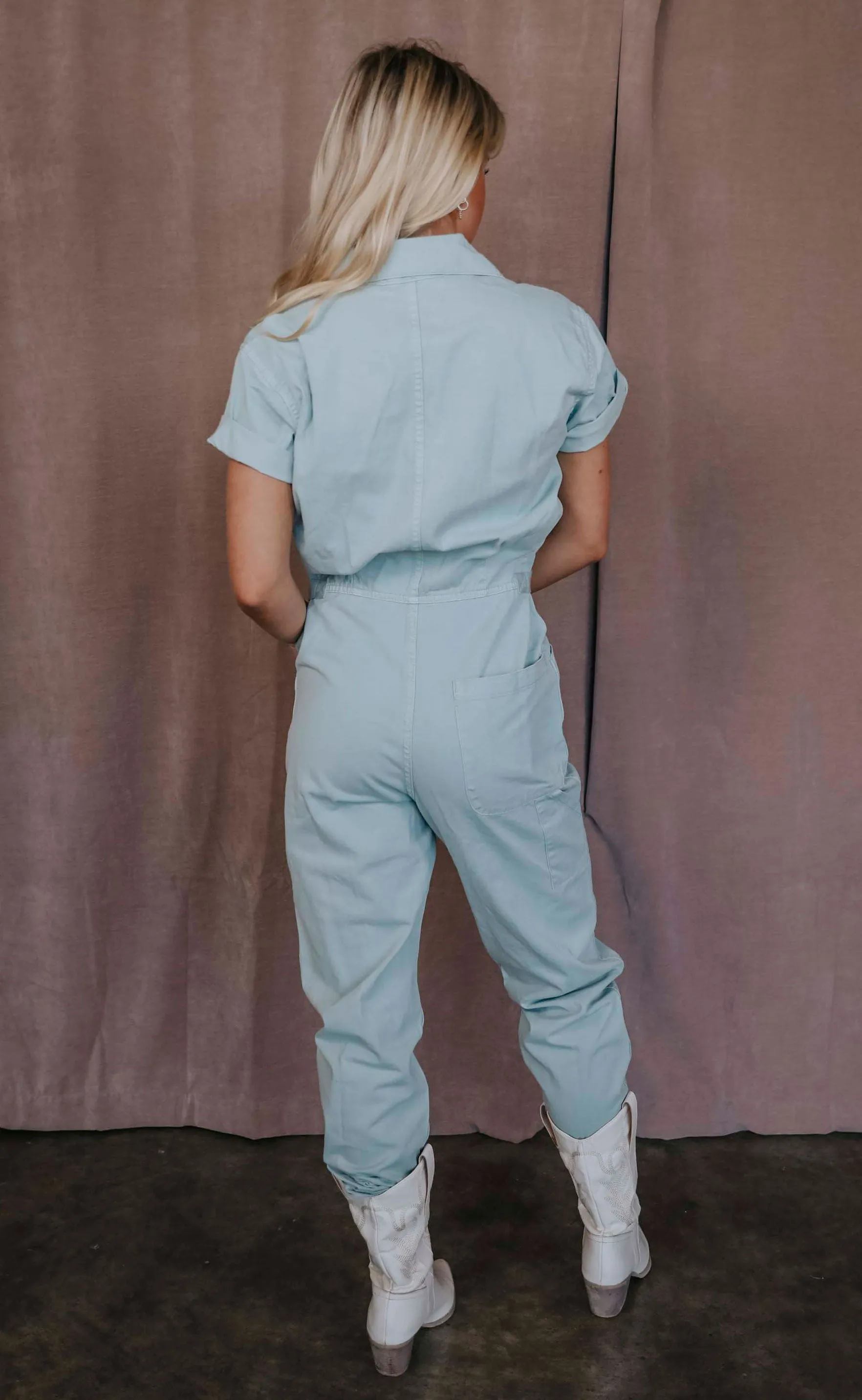 pistola: grover short sleeve field suit -  blue frost