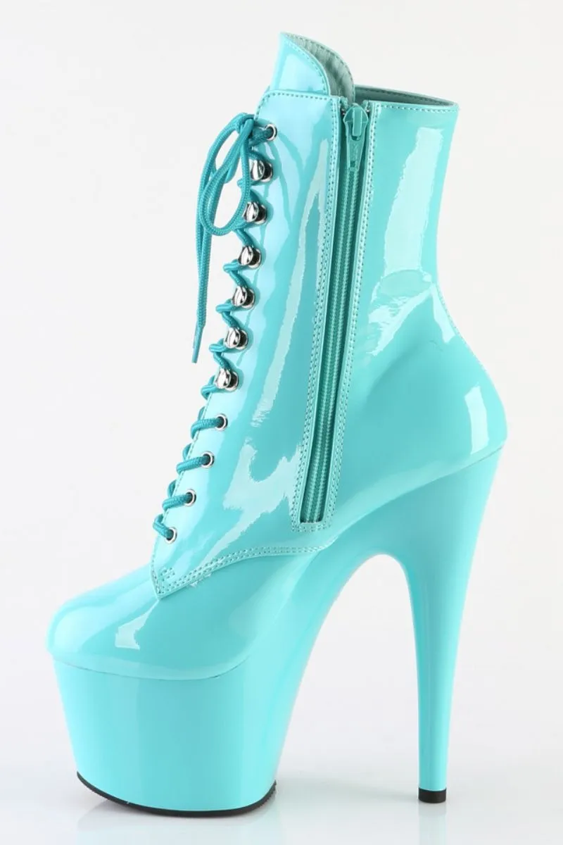 Pleaser USA Adore-1020 7inch Pleaser Boots - Patent Aqua