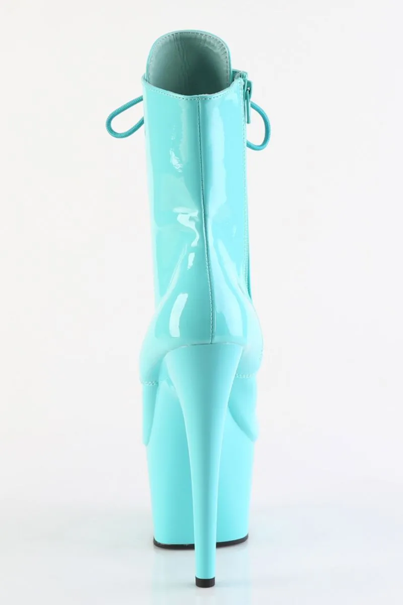 Pleaser USA Adore-1020 7inch Pleaser Boots - Patent Aqua