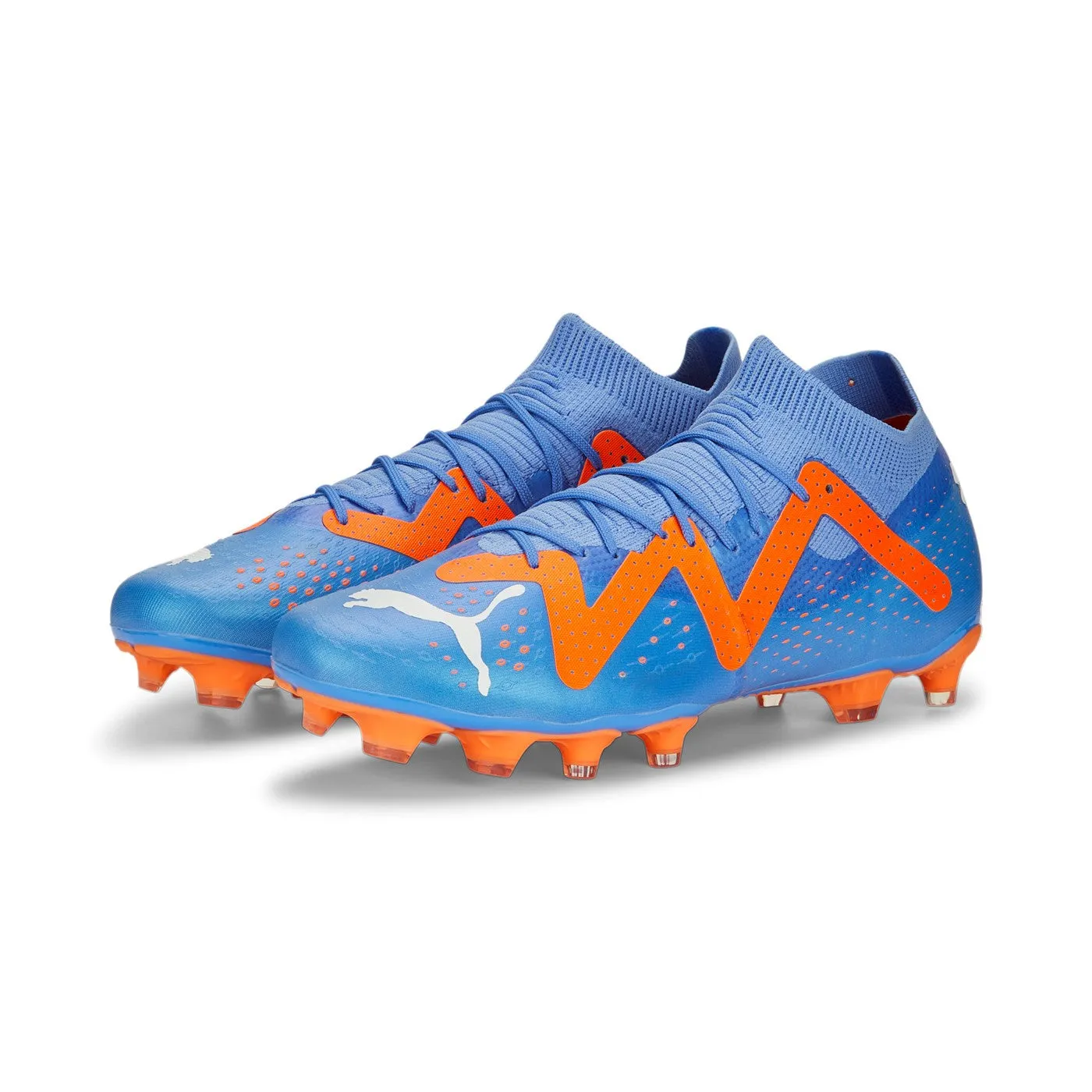 Puma men's football boot with mixed shape studs Future Match FG/AG 107180 01 blue-orange