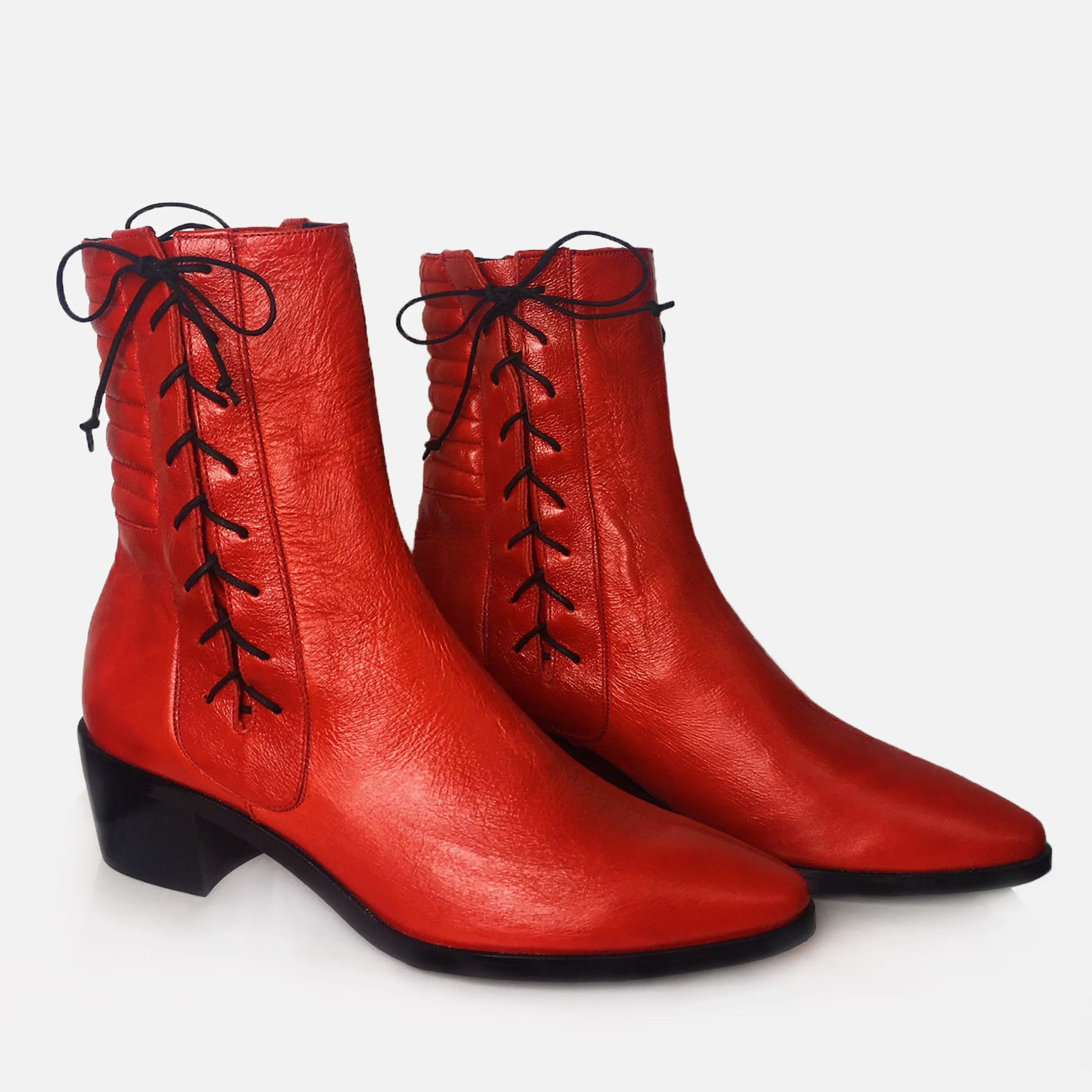 RED PATENT HARLEY BOOT