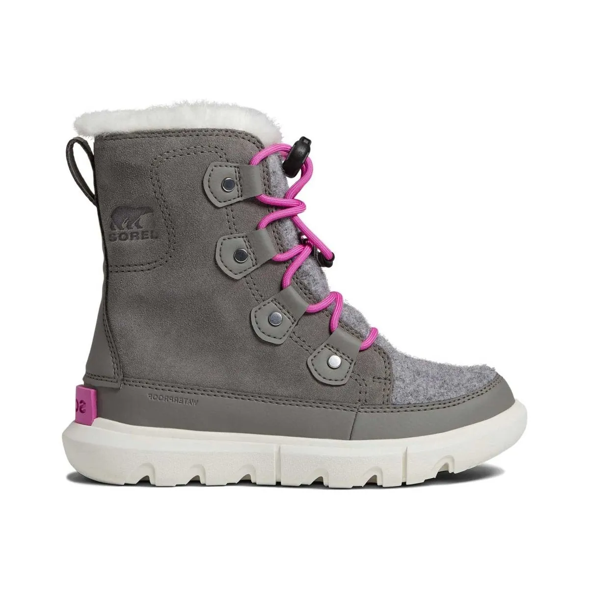 Sorel Girl's Explorer Quary/Lavendar Waterproof