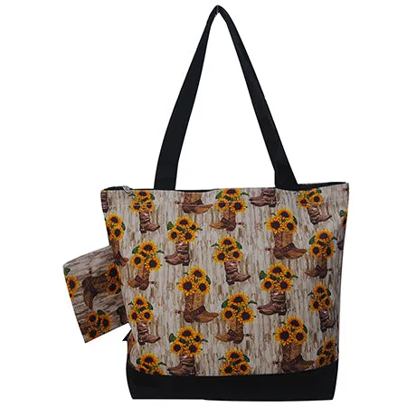 Sunflower Cowgirl Boots NGIL Canvas Tote Bag