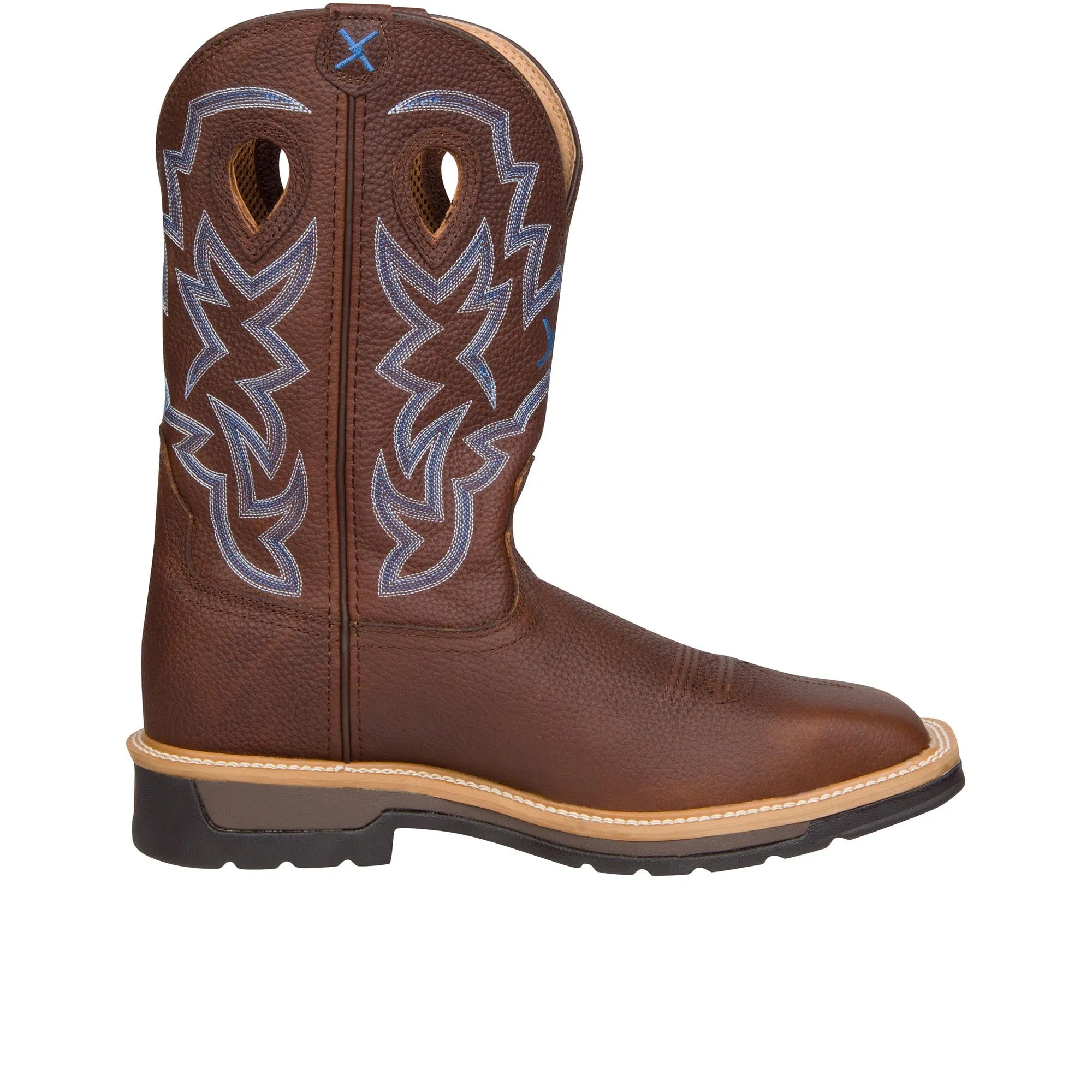 Twisted X 12 Inch Western Work Boot Steel Toe Brown Pebble