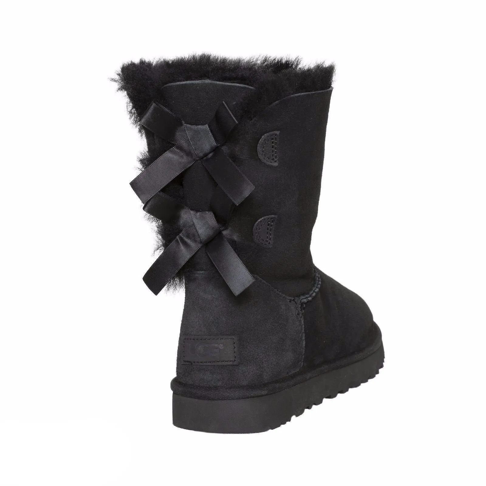 UGG Bailey Bow II Black Boots - Youth / Toddler