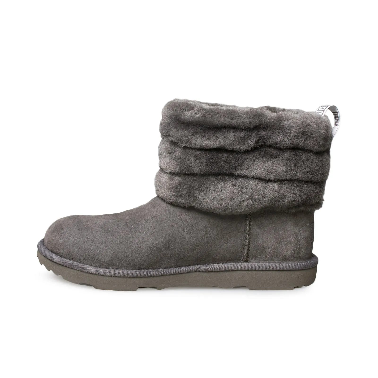 UGG Fluff Mini Quilted Charcoal Boots - Youth