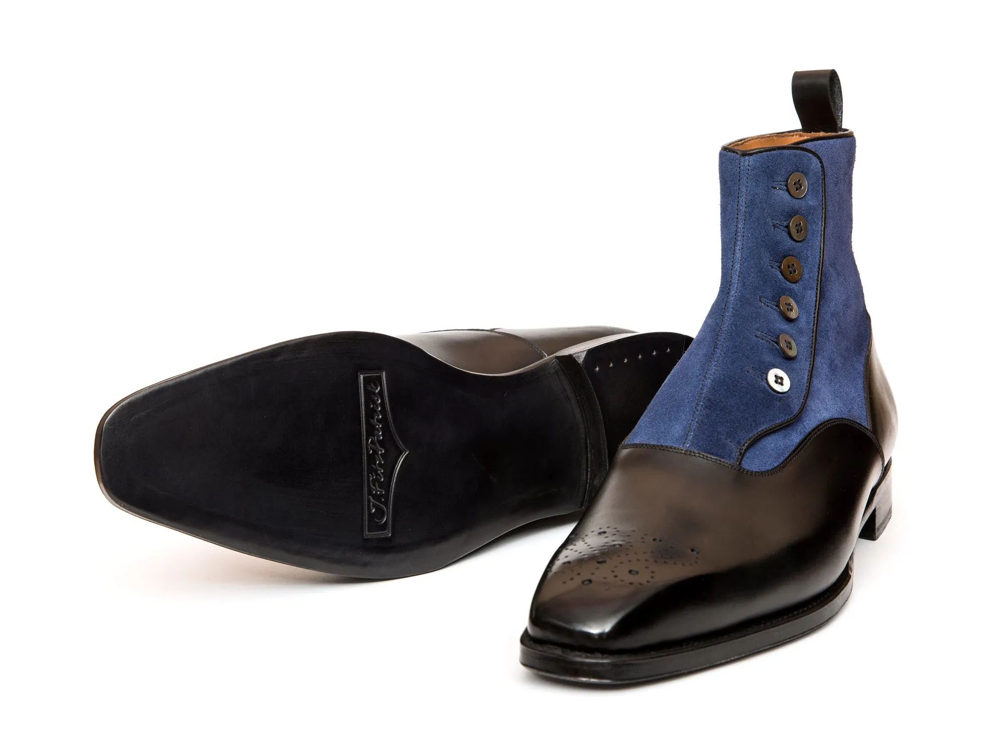 Westlake - MTO - Black Calf / Marine Suede - MGF Last - Single Leather Sole