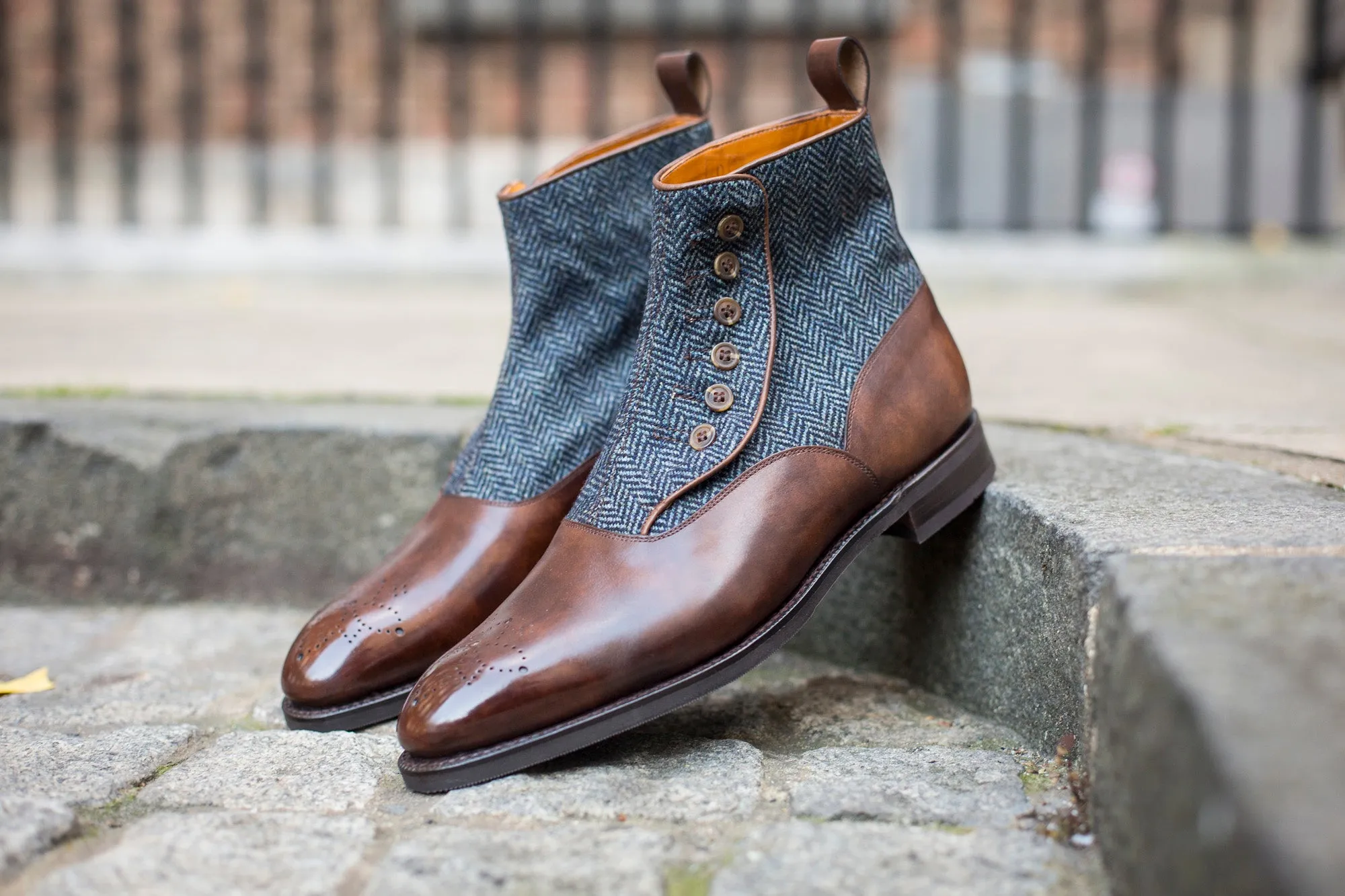 Westlake - MTO - Copper Museum Calf / Blue Tweed - NGT Last - City Rubber Sole