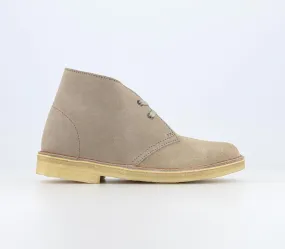 Womens Clarks Originals Desert Boots Sand Suede