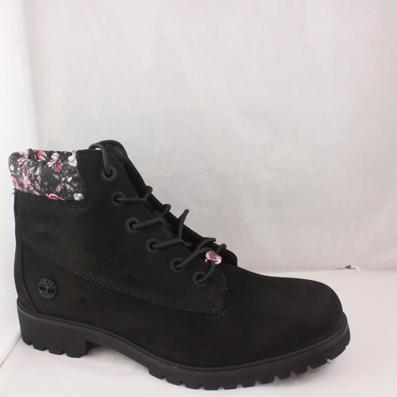 Womens Timberland Slim Premium 6 Inch Boots Black Floral Collar