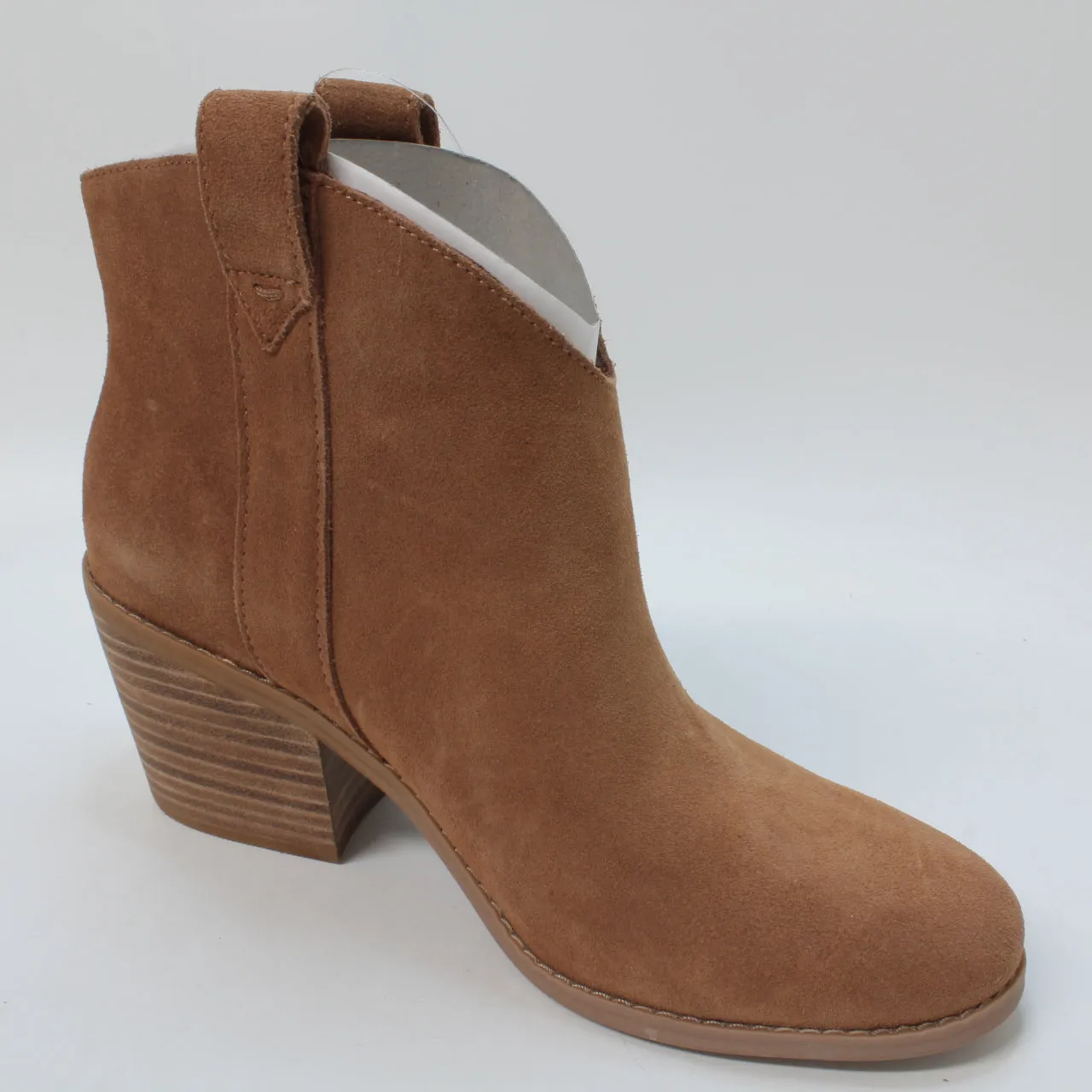 Womens Toms Constance Western Boots Tan Suede